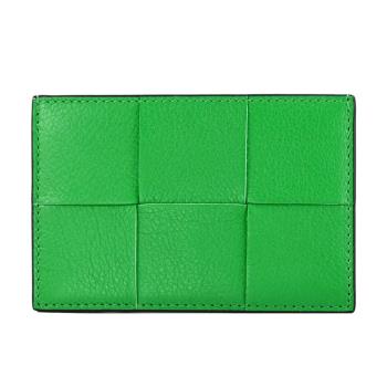 BOTTEGA VENETA 649597 經典大編織隨身卡片夾.綠