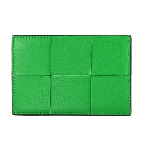 BOTTEGA VENETA 649597 經典大編織隨身卡片夾.綠
