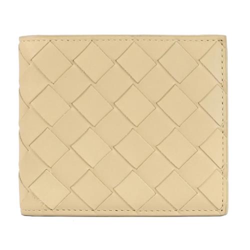 BOTTEGA VENETA 605721 經典大編織對開八卡短夾.裸色