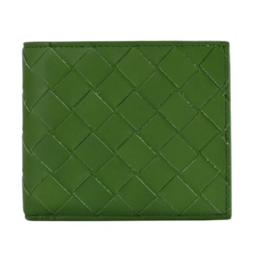 BOTTEGA VENETA 605721 經典大編織對開八卡短夾.酪梨綠