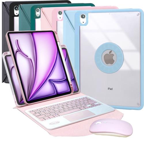 Powerway For 2024 iPad Air11吋(M2)專用直控型藍牙鍵盤/皮套/保護殼(送同色無線滑鼠)