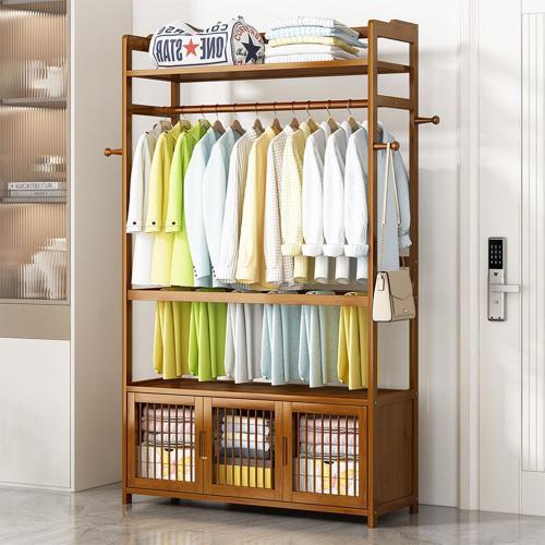 【LEZUN/樂尊】  實木衣帽架室內簡易晾衣架衣帽間放衣服架