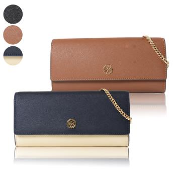 TORY BURCH EMERSON 拚色/防刮十字紋翻蓋磁釦斜背WOC包-(新款任選)