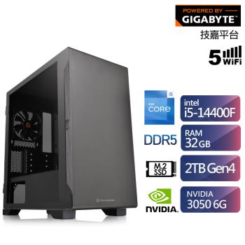 技嘉B760平臺i5十核獨顯電玩機 (i5-14400F/RTX3050/32G/2TB)【ET2EC6015G】
