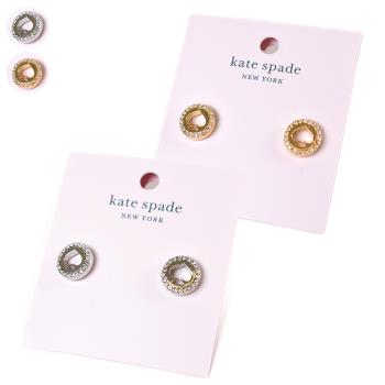 KATE SPADE 縷空桃心水鑽針式耳環-(新款任選)