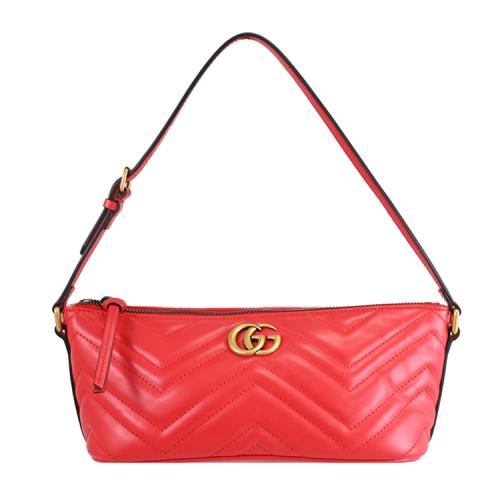 GUCCI 739116 GG Marmont 經典LOGO可調式肩背小包.紅