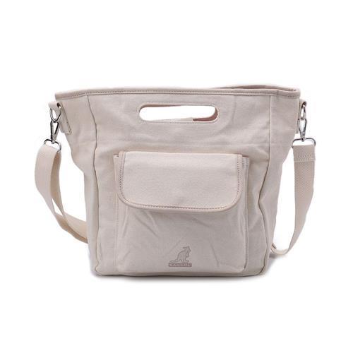 KANGOL 帆布手提大側背兩用包 米白 6455170301