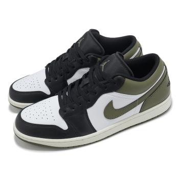 Nike 休閒鞋 Air Jordan 1 Low 男鞋 黑 橄欖綠 AJ1 一代 低筒 喬丹 553558-092