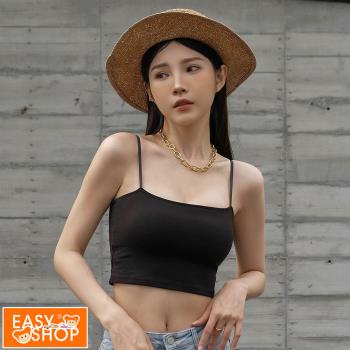 【EASY SHOP】Banana Pie-BRA TOP平口短版爆乳涼感背心-蘇拉熱黑-任