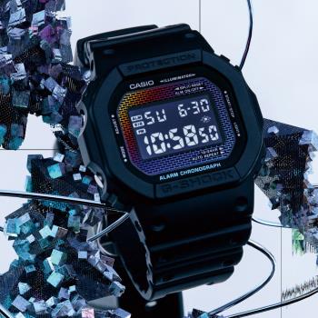 CASIO G-SHOCK 彩虹磚牆 電子腕錶 DW-5600RW-1