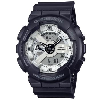 CASIO G-SHOCK 經典黑白 雙顯腕錶 GA-110WD-1A
