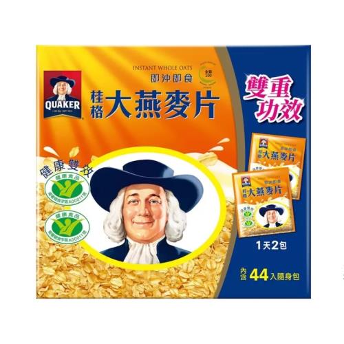 【QUAKER 桂格】即食大燕麥片隨身包(37.5gx44包)x1盒