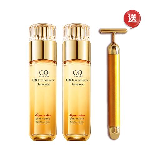 【CINQUAIN 思珂】璀璨光晶透活膚露/化妝水2入+贈24K黃金T字按摩儀(淡斑亮白)
