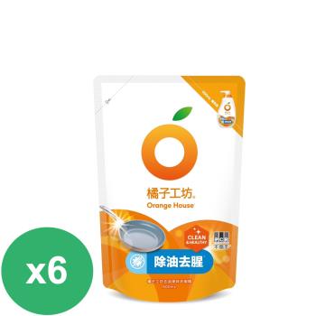 橘子工坊 去油淨味碗盤洗滌液洗碗精補充包(500ml*6包/箱)