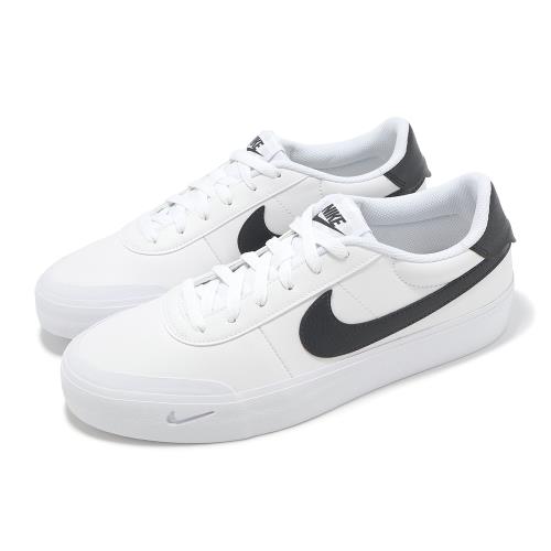 Nike 休閒鞋 Court Shot 男鞋 白 黑 皮革 低筒 小白鞋 FQ8146-104