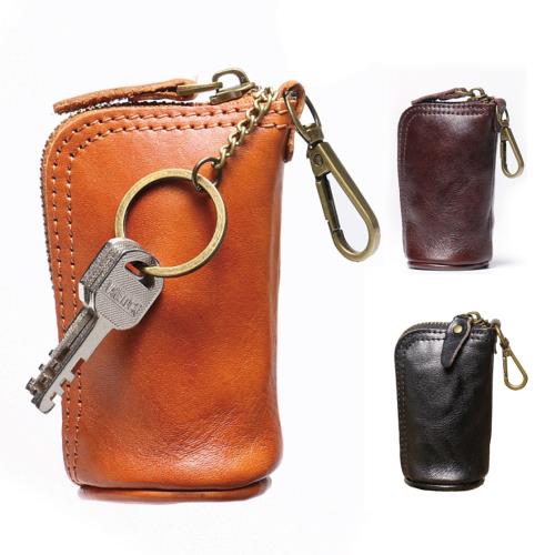 【玩皮工坊】頭層植鞣牛皮遙控鑰匙收納包KB154