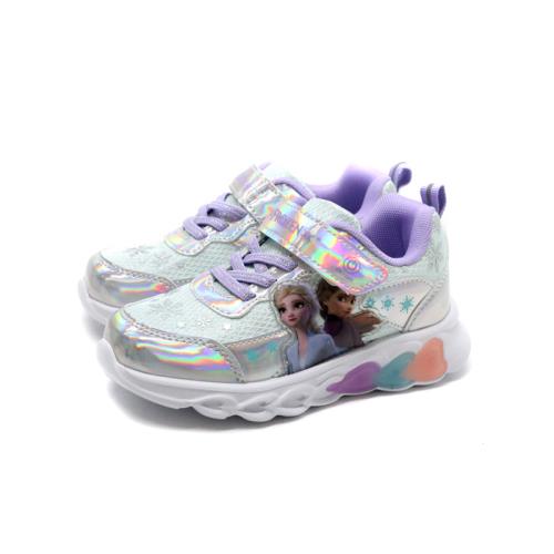 冰雪奇緣 Frozen Elsa Anna 運動鞋 電燈鞋 銀/水藍 中童 童鞋 FNKX41109 no210