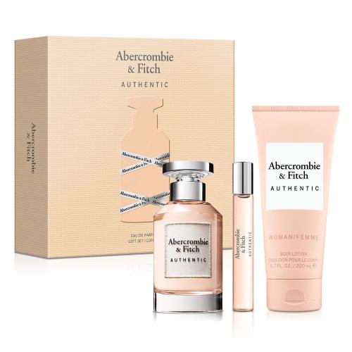 Abercrombie & Fitch 真我女性淡香精禮盒(淡香精100ml+小香15ml+身體乳200ml)-贈隨機紙袋