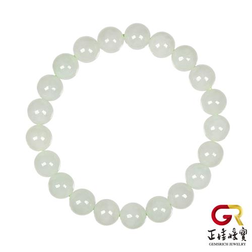 【正佳珠寶】翡翠 冰種白冰綠 8.4-8.6mm 天然A貨翡翠手珠 緬甸玉手珠｜日本彈力繩