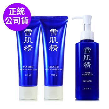 KOSE高絲 雪肌精淨透洗顏霜130g*2 - 贈雪肌精靚白洗顏乳140ml(盒裝.贈品標示) - 正統公司貨
