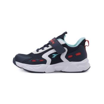 DIADORA 寬楦魔鬼氈運動鞋 藍 DA13129 中大童鞋 鞋全家福