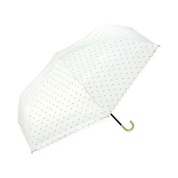 日本Wpc. 801-17320-OF 白色 大尺寸完全遮光圓點扇緣晴雨傘,附標準收納袋