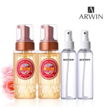 【倍優BIOCHEM】玫瑰氨基酸洗卸二用慕絲250ml*2瓶+BC保加利亞玫瑰水120ml*2瓶