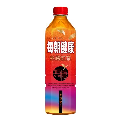 【福利品】【每朝健康】熟藏紅茶650ml*24入(無糖)(外箱汙損紙箱箱破損，內容物完好)-效期20250709