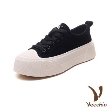 【VECCHIO】真皮磨砂牛皮復古餅乾鞋/真皮磨砂牛皮百搭復古休閒餅乾鞋 女鞋 黑