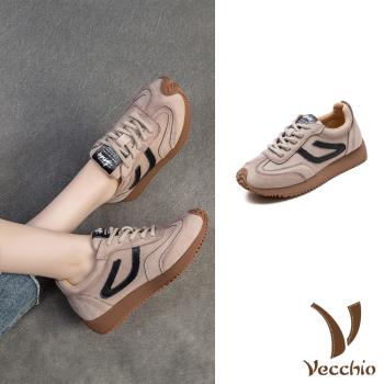 【VECCHIO】真皮翻絨牛皮厚底德訓鞋/真皮翻絨牛皮經典厚底休閒德訓鞋 女鞋 灰