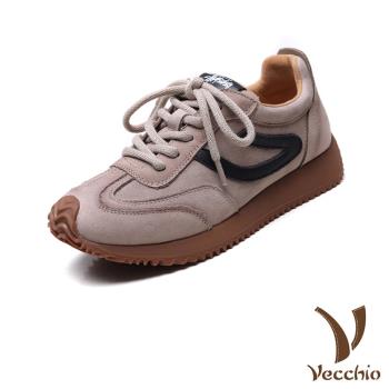 【VECCHIO】全真皮線條拼接休閒運動鞋/全真皮頭層牛皮經典百搭線條拼接休閒運動鞋 女鞋 灰