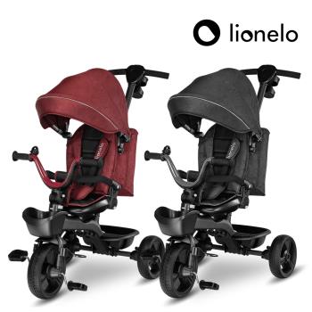 【Lionelo】Kori 豪華手推幼兒童三輪車 勃根地酒紅/巖灰石