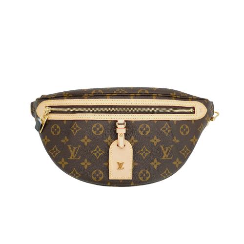 Louis Vuitton High Rise 帆布可調整寬背帶腰包(M46784-咖)