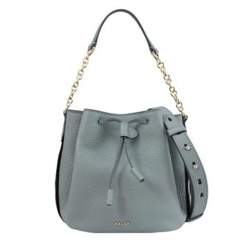 BALLY 6307834 BALLM 浮雕LOGO迷你兩用水桶包.灰藍色