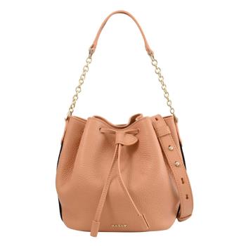 BALLY 6307832 BALLM 浮雕LOGO迷你兩用水桶包.粉橘