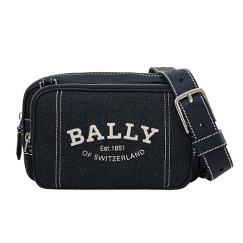 BALLY 6300175 CHADD 經典LOGO二合一斜背相機包.牛仔藍