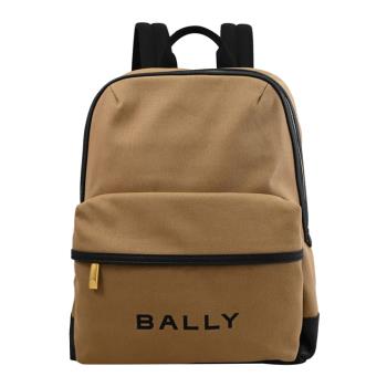 BALLY 6304854 TRECK 經典LOGO帆布商旅大後揹包.卡其/黑