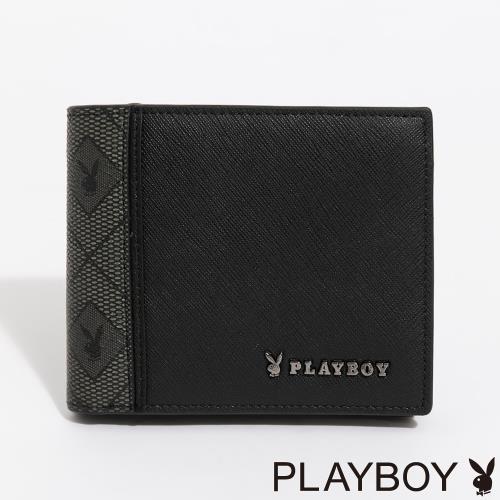 PLAYBOY - 中翻短夾  Black Knight系列 - 黑色