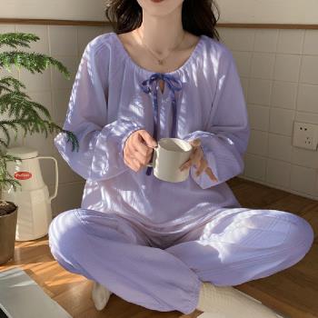 【藍尼居家】★帶胸墊寬鬆圓領家居服套裝(女睡衣/家居服/舒適)