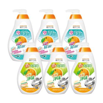 橘子工坊 碗盤洗碗精 650ml x 6瓶 (去油淨味/溫和除菌 款式可選)