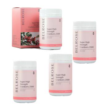 澳洲Belrose 頂級蔓越莓膠囊(4入組 90顆/瓶) 即期品-2025年11月到期