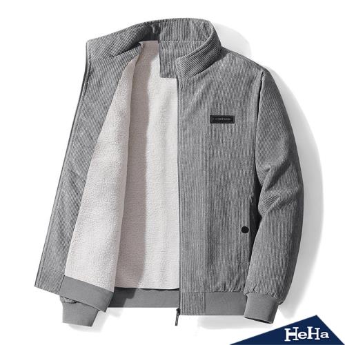 【HeHa】羊羔加絨燈芯立領保暖外套 四色