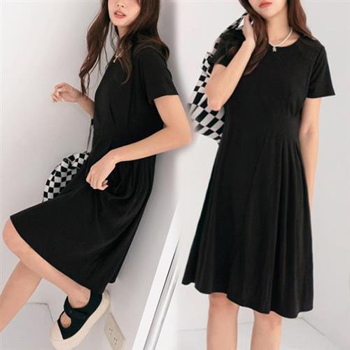 【韓國K.W.】現貨美仙花飄休閒運動中長睡衣居家服(涼感/小香風/高爾夫球衫/輕薄/短袖)