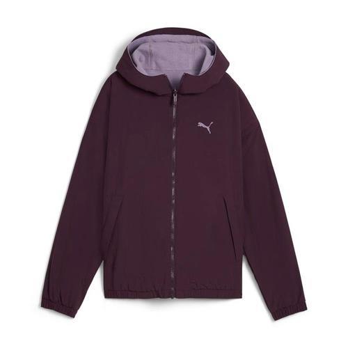 Puma 連帽外套 女裝 雙面 風衣 刷毛 歐規 紫【運動世界】62648544