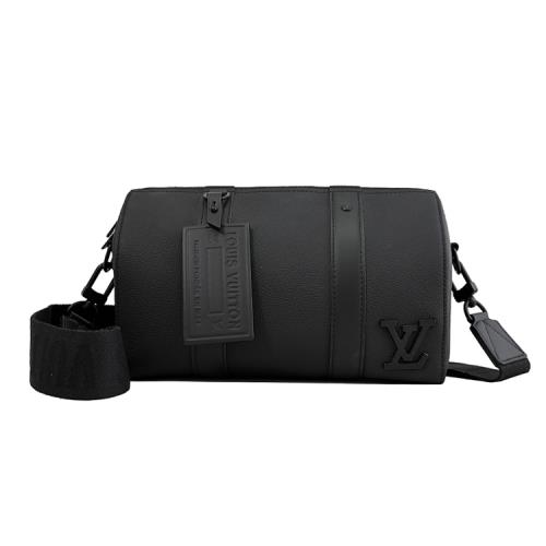 Louis Vuitton LV M59255 CITY KEEPALL 粒面小牛皮寬背帶斜背波士頓包