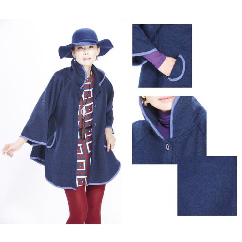 蘭陵厚磅棉顯瘦斗篷外套組(型)