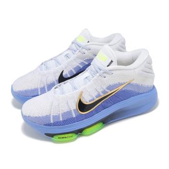 Nike 籃球鞋 G.T. Hustle 3 EP 男鞋 白 藍 氣墊 針織 果凍底 FV5952-100