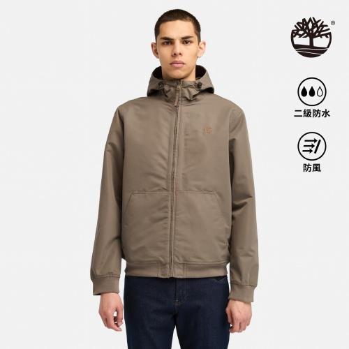 任-Timberland 男款咖啡色防潑水抓絨飛行外套│A28GPBK0