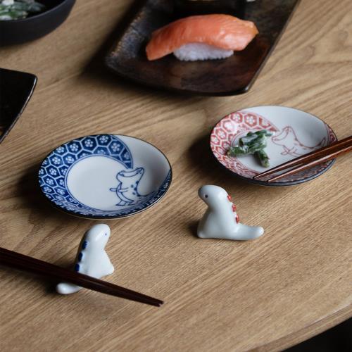 有種創意- 日本美濃燒- 江戶炎龍豆皿禮盒組- 附筷架(4件式)|餐具套組