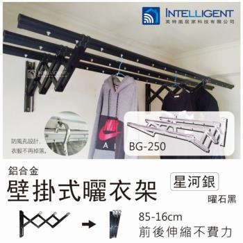 INTELLIGENT 英特嵐 鋁合金壁掛伸縮式曬衣架 星河銀